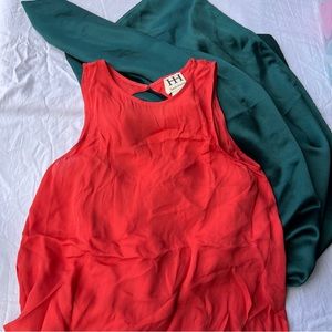 Haute Hippie Orange Sleeveless Blouse Women’s Size XS Exposed Back NEW WITH TAGS